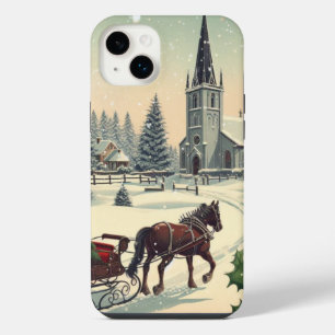 Funda Para iPhone 14 Plus Escena clásica/vintage de Navidad