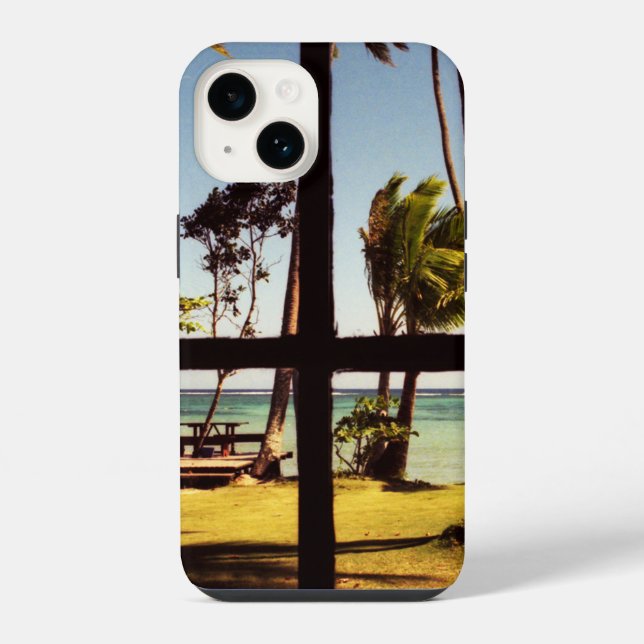 Funda Para iPhone Escena de playa tropical en Fiji iphcna (Reverso )