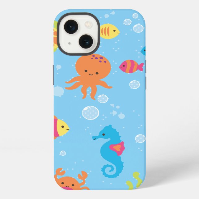 Funda Para iPhone Escena Subacuática Adorable (Reverso )