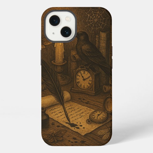 Funda Para iPhone Escritorio de cuervo (Reverso )