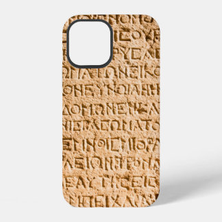 Funda Para iPhone 12 escritura griega antigua cincelada en piedra