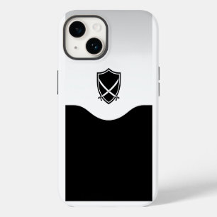 Funda Para iPhone 14 Escudo con espadas cruzadas Plata y Negro