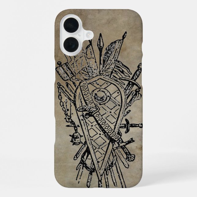 Funda Para iPhone Escudo de espadas de cuero falso (Reverso )