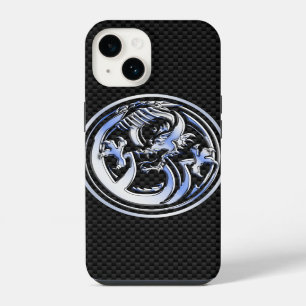 Funda Para iPhone 14 Escudo Dragon cromado en la impresión de fibra de
