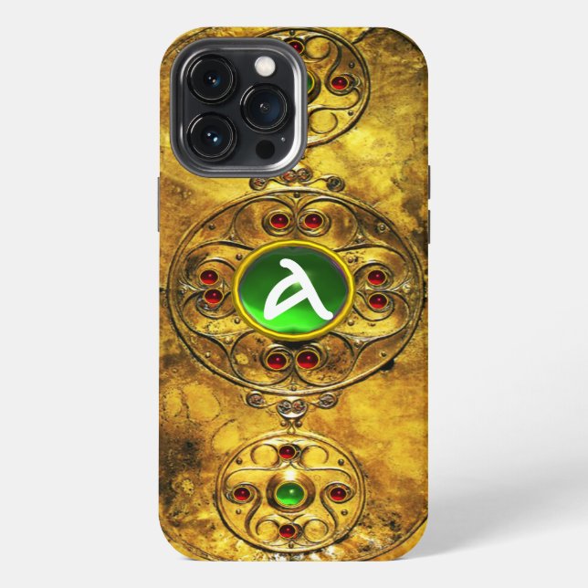 Funda Para iPhone ESCUDO GUERRERO CÉLTICO MONOGRAMA DE ESmeralda RUB (Reverso )