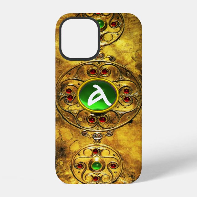 Funda Para iPhone ESCUDO GUERRERO CÉLTICO MONOGRAMA DE ESmeralda RUB (Reverso )