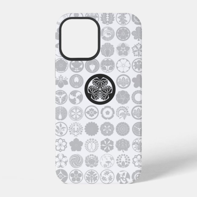 Funda Para iPhone [Escudos familiares] Flores y plantas Blancas (Reverso )