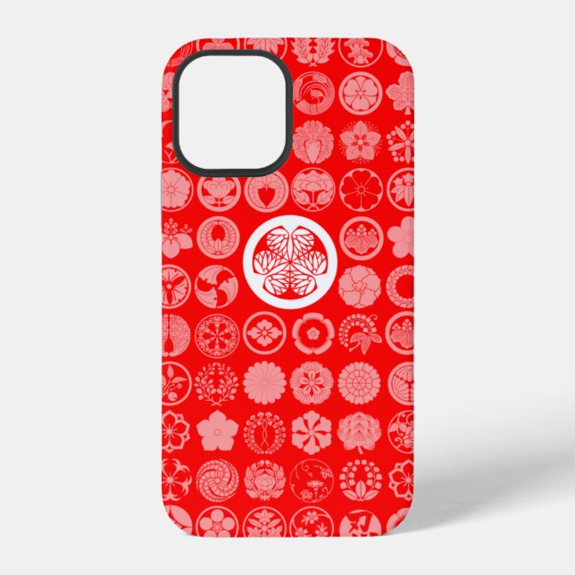 Funda Para iPhone [Escudos familiares] Flores y plantas Rojo (Reverso )