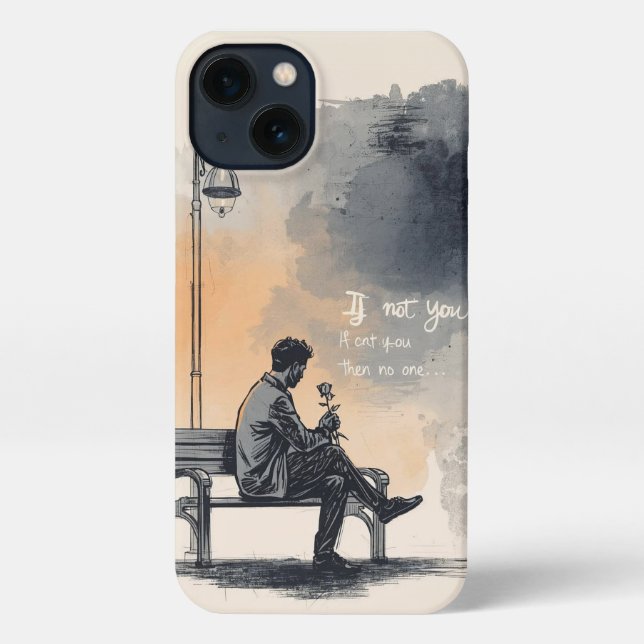 Funda Para iPhone Esperando con un Rosa - Amor no hablado (Reverso )