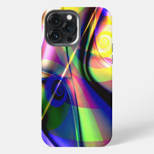 Funda Para iPhone 13 Pro Max Espiral amarilla fantasma convexa retorcida azul s