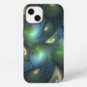 Espirales geniales beige verde turquesa arte fract