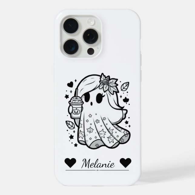 Funda Para iPhone Espíritu otoñal: Fantasma con especias de calabaza (Reverso )