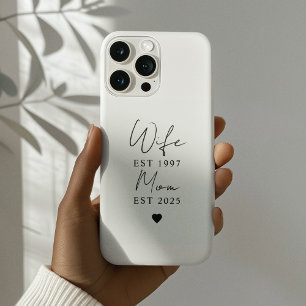 Funda Para iPhone 16 Pro Esposa Mamá EST 2025 Regalo Personalizado Minima