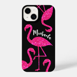 Funda Para iPhone 14 Espumas de purpurina rosa de neón flamengo Persona