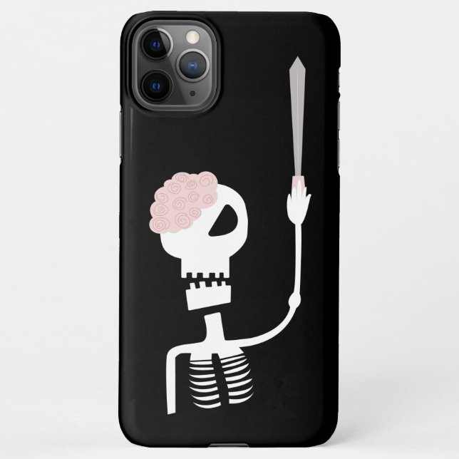 Funda Para iPhone Esqueleto de Halloween con espada (Reverso)
