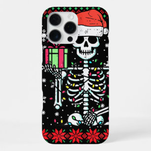Funda Para iPhone 16 Pro Max Esqueleto de Navidad Prefiero Halloween Feo Xmas