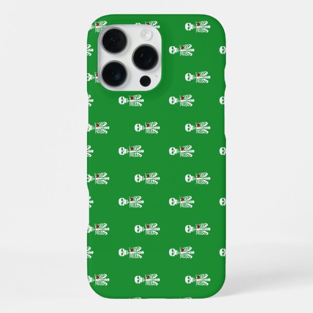 Funda Para iPhone esqueleto fondo verde (Reverso )
