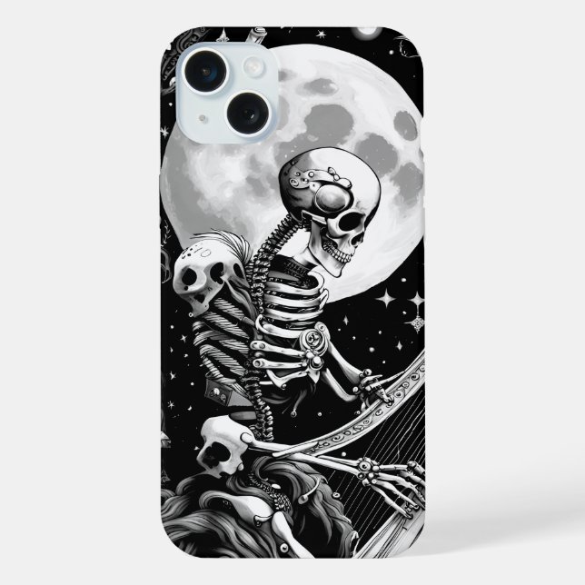 Funda Para iPhone Esqueleto y arpa III (Reverso )