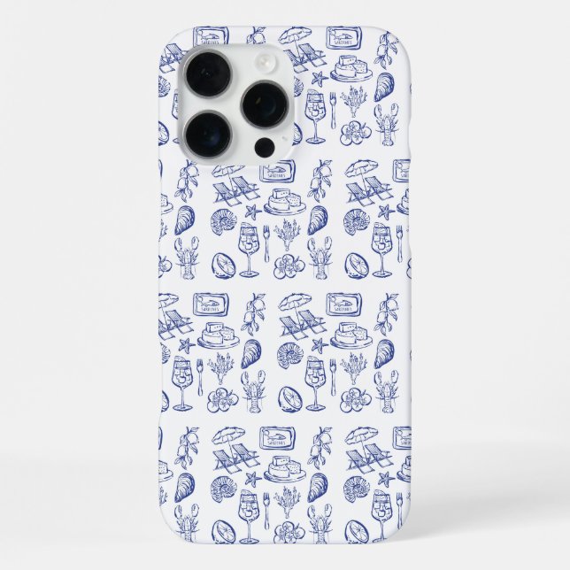 Funda Para iPhone Esquema de vida mediterránea (Reverso )