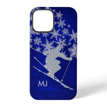 Esquí de nieve cuesta abajo Monograma Azul