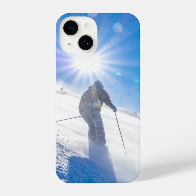 Funda Para iPhone Esquí Esquí Cerro Montaña Nevada Invierno (Reverso )