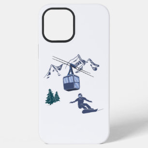 Funda Para iPhone 12 Pro Max Estación de Esquí Snowboarder Power to The People