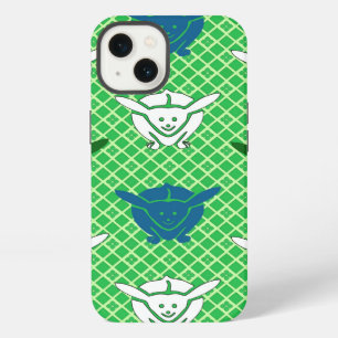Estampa de conejo japonés, verde, azul y blanco