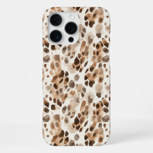 Funda Para iPhone 16 Pro Max Estampado Animal Leopardo Marrón Crema Chic