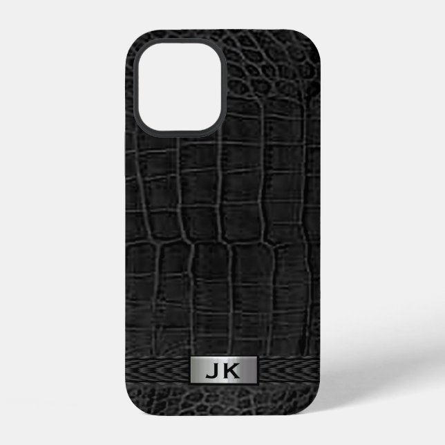 Funda Para iPhone Estampado de caimán negro (Reverso )
