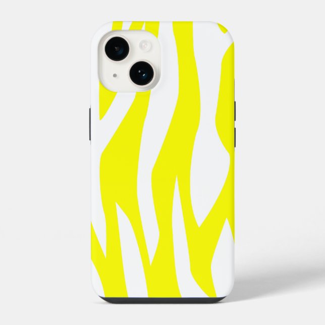 Funda Para iPhone Estampado de cebra amarillo limón (Reverso )
