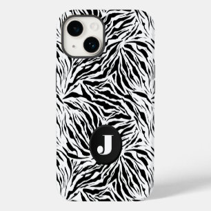 Funda Para iPhone 14 Estampado de cebra con monograma