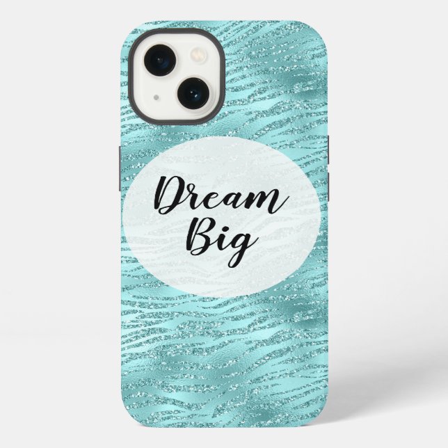 Funda Para iPhone Estampado de cebra mienta Glitzy (Reverso )
