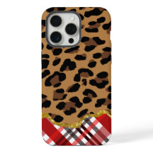 Estampado de leopardo 3D y cuadros navideños