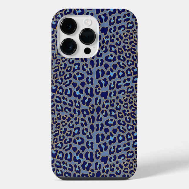 Funda Para iPhone Estampado de leopardo azul (Reverso )