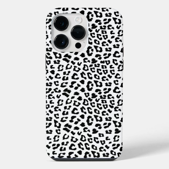 Funda Para iPhone Estampado de leopardo blanco y negro (Reverso )