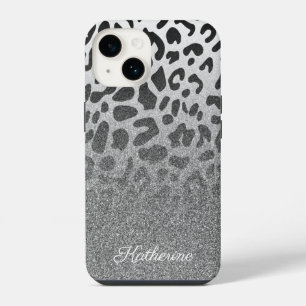 Funda Para iPhone 14 Estampado de leopardo con brillo