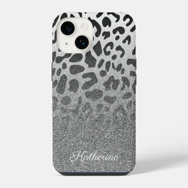 Funda Para iPhone Estampado de leopardo con brillo (Reverso )