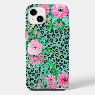 Funda Para iPhone 14 Plus Estampado de leopardo de menta elegante y diseño f