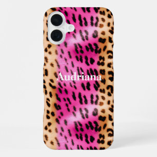 Funda Para iPhone 16 Plus Estampado de leopardo en oro rosa