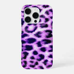 Funda Para iPhone 16 Pro Estampado de leopardo guepardo Peluche falso rosa