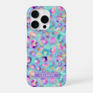 Funda Para iPhone 16 Pro Estampado de leopardo iridiscente acuático monogra