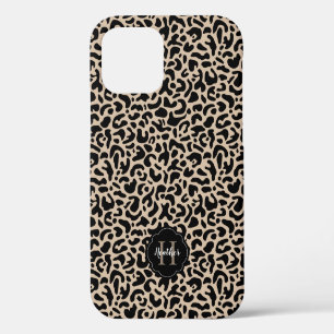 Funda Para iPhone 12 Estampado de Leopardo Monograma