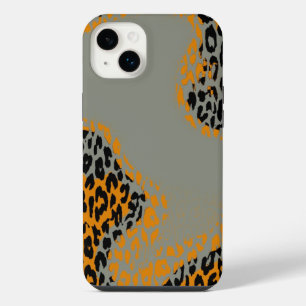 Funda Para iPhone 14 Plus Estampado de leopardo retro negro y amarillo sobre