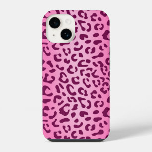 Funda Para iPhone 14 Estampado de leopardo rosa elegante