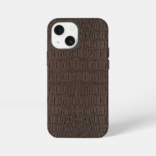 Funda Para iPhone Estampado de piel de caimán marrón (Reverso )