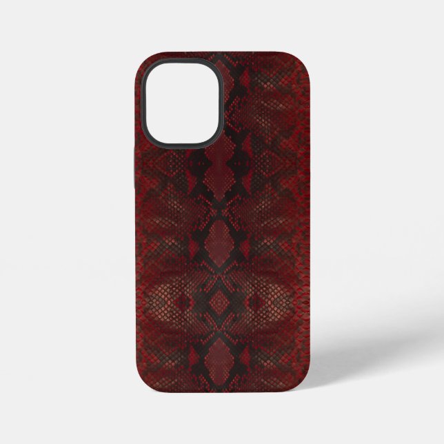 Funda Para iPhone Estampado de pitón rojo y negro (Reverso )
