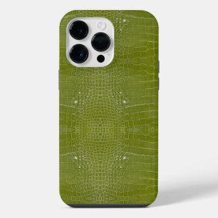 Funda Para iPhone 14 Pro Max Estampado de textura de caimán verde lima