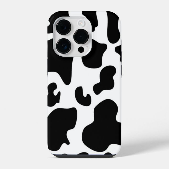 Funda Para iPhone Estampado de vaca negro y blanco (Reverso )