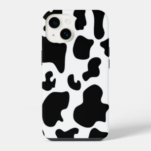 Funda Para iPhone 14 Estampado de vaca negro y blanco