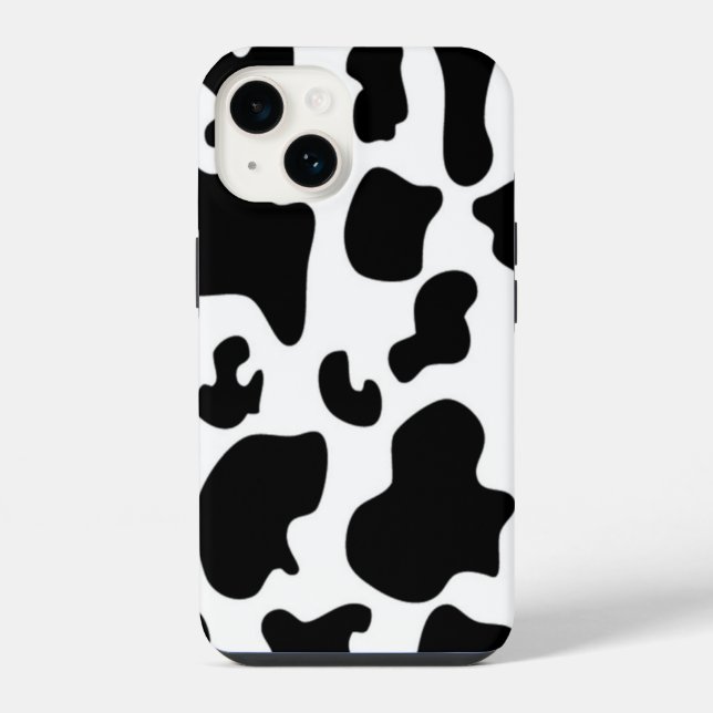 Funda Para iPhone Estampado de vaca negro y blanco (Reverso )